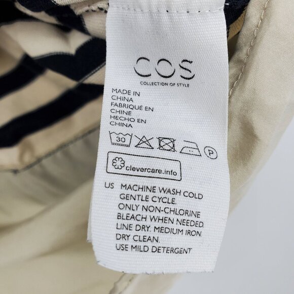 COS Silk Black and White Striped Mixed Media Long Sleeve Knit Sweater Medium - Picture 6 of 12